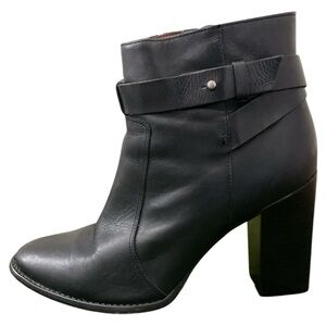 Madewell Sammie Black Chunky Heel Ankle Booties Size 9